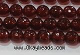 CAG8591 15.5 inches 8mm faceted round red agate gemstone beads