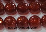 CAG8594 15.5 inches 14mm faceted round red agate gemstone beads