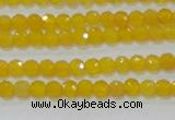 CAG8600 15.5 inches 4mm faceted round yellow agate gemstone beads