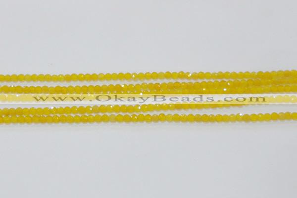 CAG8600 15.5 inches 4mm faceted round yellow agate gemstone beads