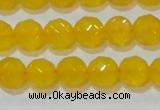 CAG8603 15.5 inches 10mm faceted round yellow agate gemstone beads