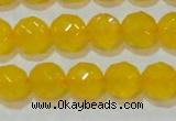 CAG8604 15.5 inches 12mm faceted round yellow agate gemstone beads