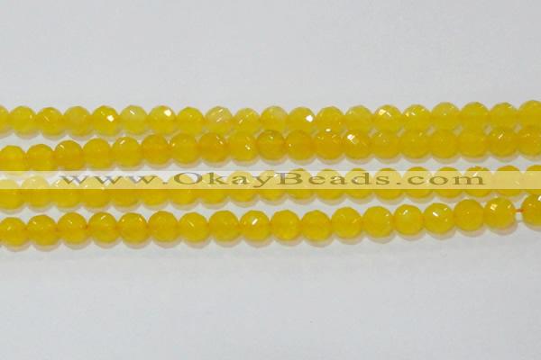 CAG8604 15.5 inches 12mm faceted round yellow agate gemstone beads