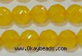 CAG8605 15.5 inches 14mm faceted round yellow agate gemstone beads