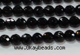 CAG8610 15.5 inches 6mm faceted round black agate gemstone beads