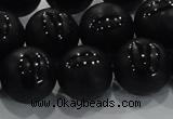 CAG8688 15.5 inches 12mm round matte tibetan agate gemstone beads