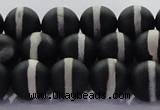 CAG8691 15.5 inches 8mm round matte tibetan agate gemstone beads