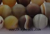 CAG8728 15.5 inches 12mm round matte madagascar agate beads