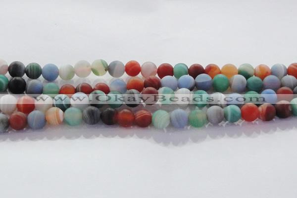 CAG8731 15.5 inches 8mm round matte madagascar agate beads