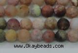 CAG8745 15.5 inches 4mm round matte rainbow agate beads