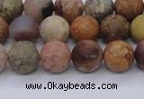 CAG8747 15.5 inches 8mm round matte rainbow agate beads