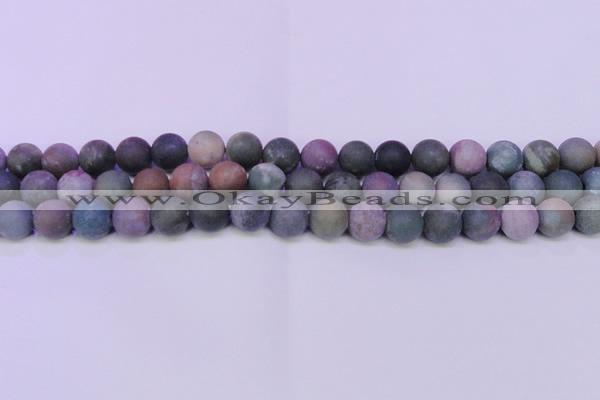 CAG8863 15.5 inches 10mm round matte india agate beads