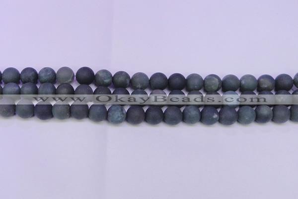 CAG8882 15.5 inches 8mm round matte moss agate beads