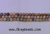 CAG8890 15.5 inches 4mm round matte crazy lace agate beads