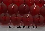 CAG8902 15.5 inches 8mm round matte red agate beads wholesale