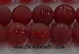 CAG8907 15.5 inches 6mm round matte red agate beads wholesale