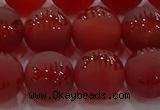 CAG8908 15.5 inches 8mm round matte red agate beads wholesale