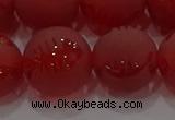 CAG8910 15.5 inches 12mm round matte red agate beads wholesale