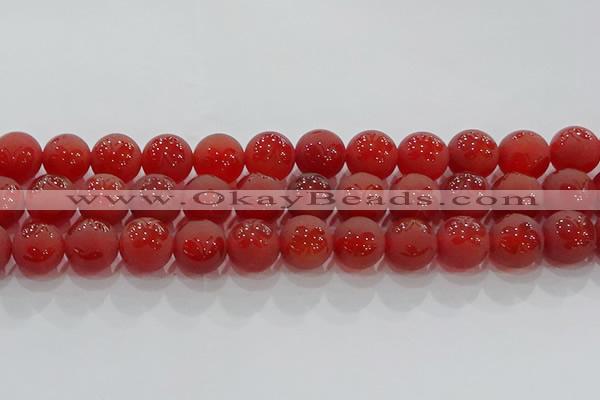 CAG8915 15.5 inches 10mm round matte red agate beads wholesale