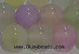 CAG8933 15.5 inches 10mm round matte colorful agate beads wholesale