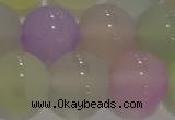 CAG8934 15.5 inches 12mm round matte colorful agate beads wholesale