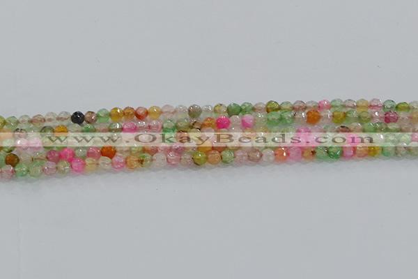 CAG8938 15.5 inches 4mm faceted round fire crackle agate beads