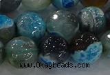 CAG8944 15.5 inches 8mm faceted round fire crackle agate beads