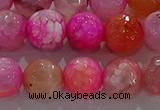 CAG8965 15.5 inches 10mm faceted round fire crackle agate beads