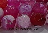 CAG8976 15.5 inches 16mm faceted round fire crackle agate beads