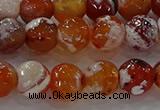 CAG9016 15.5 inches 10mm faceted round fire crackle agate beads