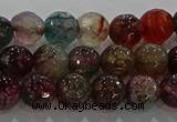 CAG9021 15.5 inches 6mm faceted round fire crackle agate beads