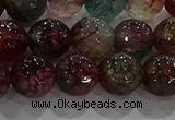 CAG9023 15.5 inches 10mm faceted round fire crackle agate beads