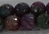 CAG9026 15.5 inches 16mm faceted round fire crackle agate beads