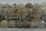 CAG9035 15.5 inches 6mm faceted round dragon veins agate beads