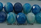 CAG9045 15.5 inches 12*16mm faceted oval line agate beads