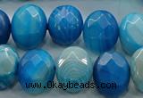 CAG9051 15.5 inches 13*18mm faceted oval line agate beads