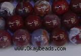 CAG9123 15.5 inches 10mm round red lightning agate beads