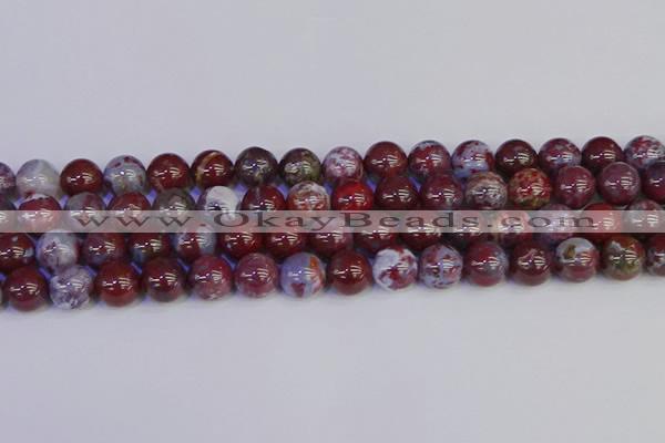 CAG9124 15.5 inches 12mm round red lightning agate beads