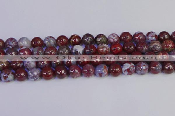 CAG9125 15.5 inches 14mm round red lightning agate beads