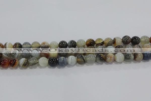 CAG9150 15.5 inches 10mm round line agate beads wholesale