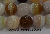 CAG9158 15.5 inches 12mm round line agate beads wholesale