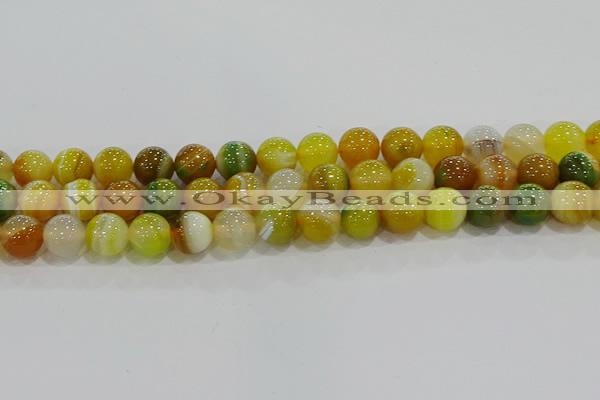 CAG9167 15.5 inches 14mm round line agate beads wholesale