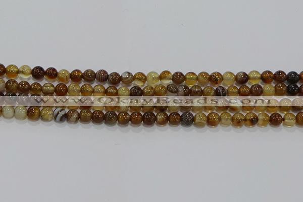 CAG9193 15.5 inches 6mm round line agate gemstone beads