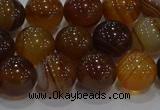 CAG9195 15.5 inches 10mm round line agate gemstone beads