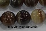 CAG9206 15.5 inches 14mm round line agate gemstone beads