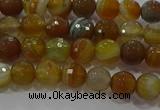 CAG9212 15.5 inches 6mm faceted round line agate gemstone beads