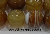 CAG9216 15.5 inches 14mm faceted round line agate gemstone beads