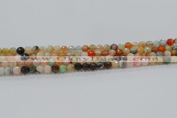 CAG9221 15.5 inches 6mm faceted round line agate beads wholesale