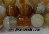 CAG9224 15.5 inches 12mm faceted round line agate beads wholesale