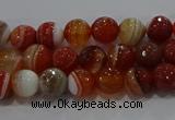 CAG9229 15.5 inches 4mm faceted round line agate beads wholesale